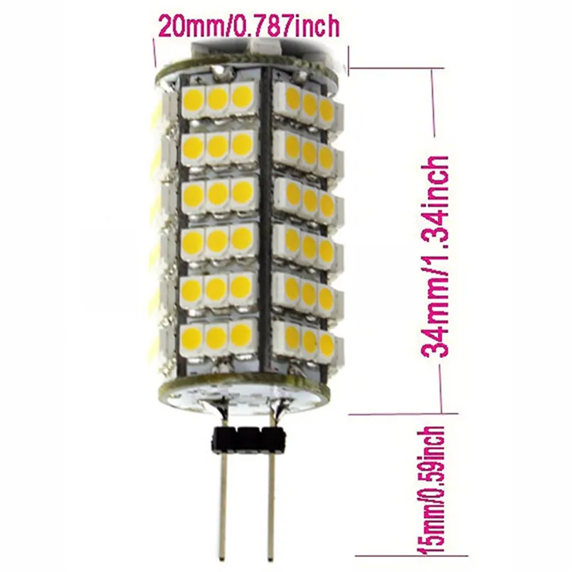 Новый 5 Вт AC/DC 12V 720LM G4 120SMD 3528 Светодиодный Чистый/теплый белый Автомобильная