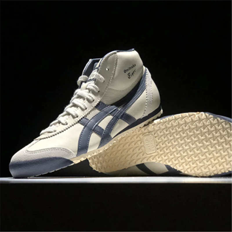 Оригинальный ONITSUKA TIGER MEXICO 66 Для мужчин женская обувь бежевый темно-синие унисекс