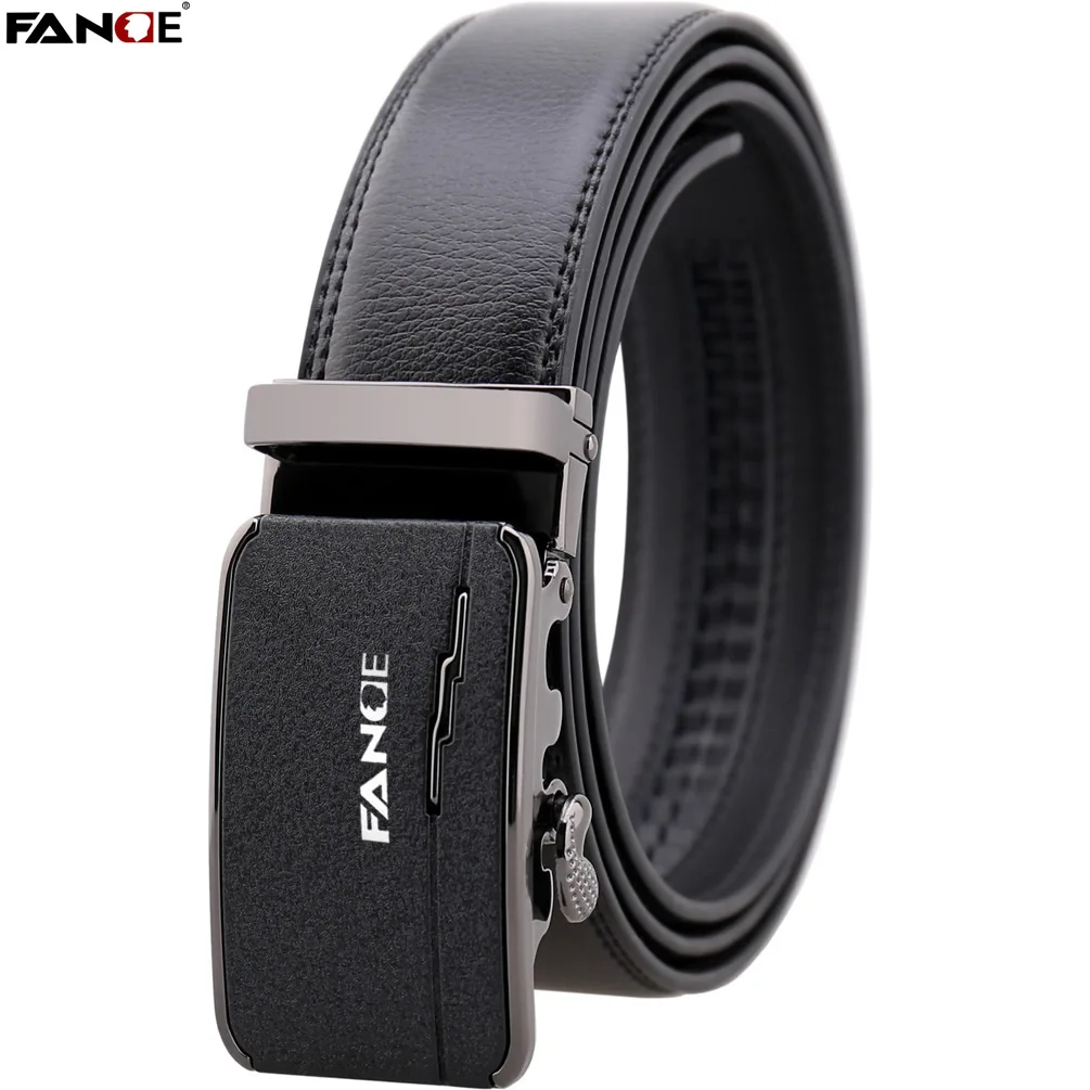 

FANGE men leather belt men belt automatic buckle high quality male Fashion jeans chain stretch solid luxury brand black FG3537B