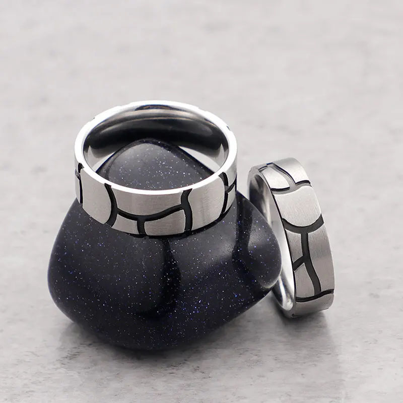 Кольцо для пары свадебное кольцо из нержавеющей стали с трещинами золотого и