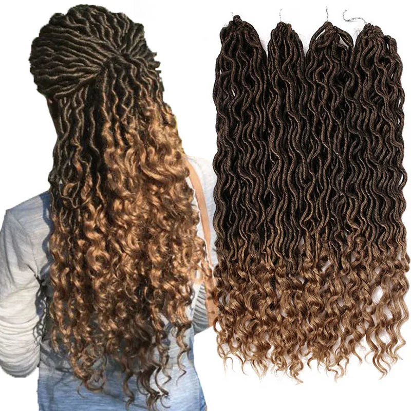 Вязанные крючком волосы для наращивания в богемном стиле Faux locs Curly вязанные крючком плетеные волосы богиня синтетические волосы Ombre Doris beauty