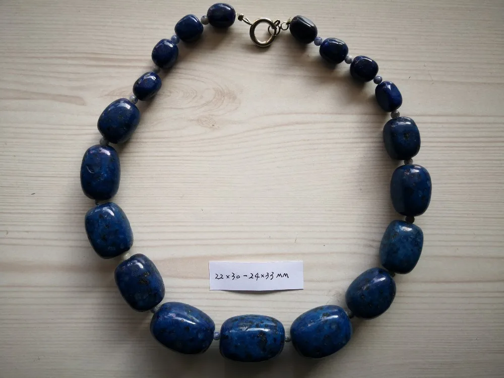 

B0107 Natural 22x30-24x33mm Blue Gems Stone Loose Beads 15'' Strands Jewelry Making DIY