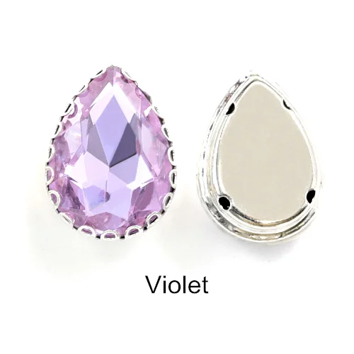 Violet 20 шт. 26 цветов кружево коготь пришить стразы кристалл AB стекло Каплевидная форма швейные камни для Сделай Сам одежда Стразы B1179 - Цвет: Violet