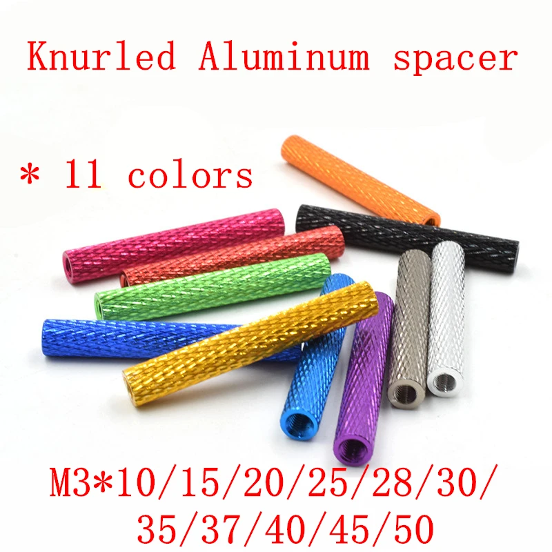 

10pcs M3 Colourful Knurled aluminum standoff spacer spacing Column Studs for RC Model parts M3*6/8/10/12/15/20/25/30/35/40/45/50