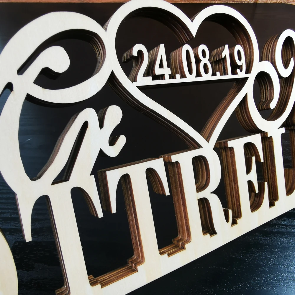 Custom Mr& Mrs Last Name And Date Standing Wedding Table Sign, Wedding Supplies,Personalized Wedding Party Decoration