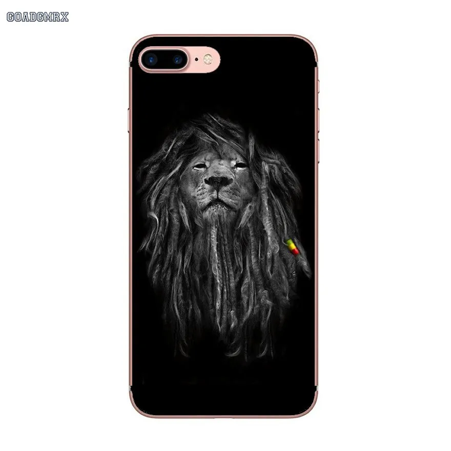 Для iPhone 6 6S 7 8 Plus X XS MAX XR 4 4S 5 5S SE 5C Мягкие прозрачные чехлы Чехлы Боб Марли Раста Лев
