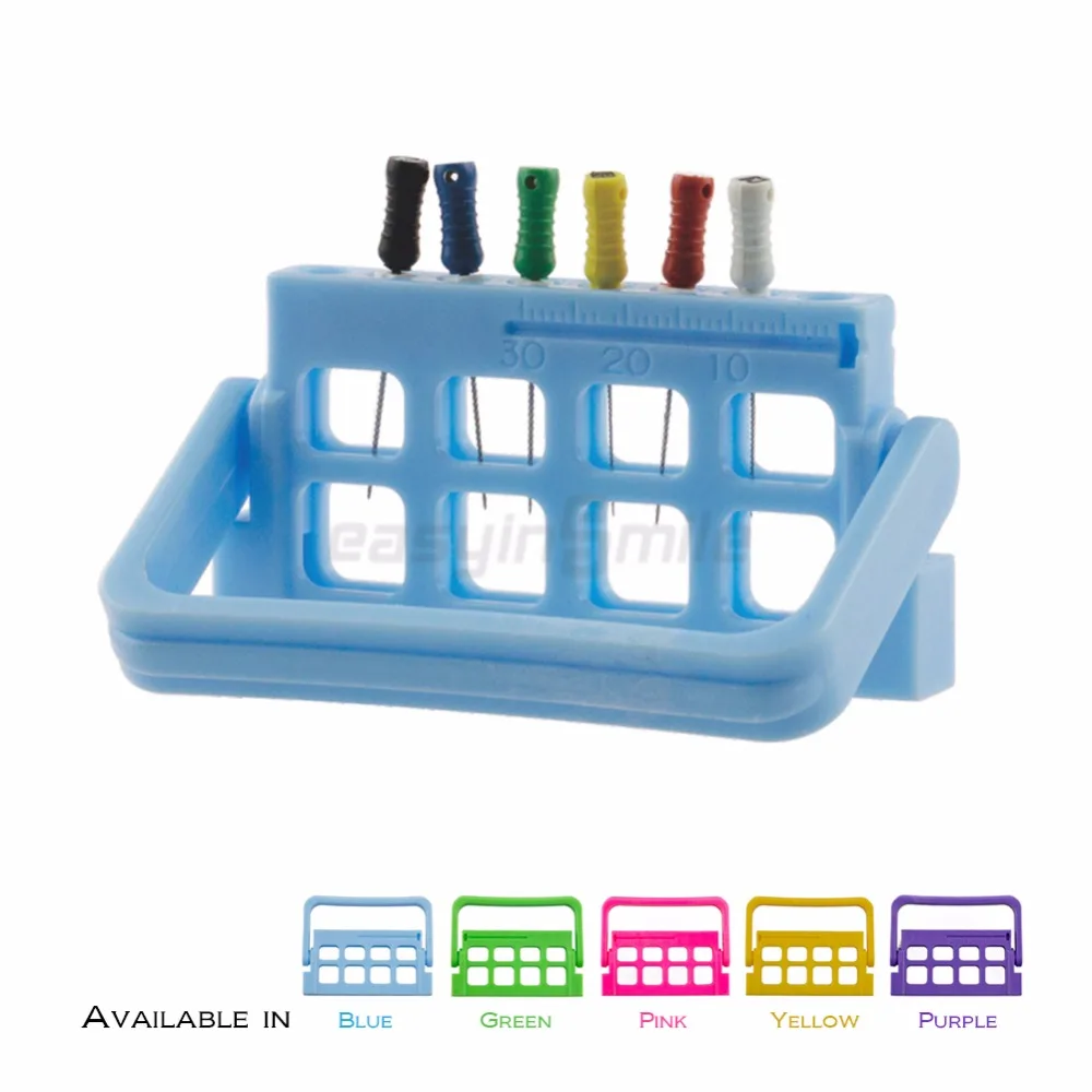 

1 Pc Dental Endo Files Holder Organizer 8 Holes Autocavable Block with Measure Ruler Easyinsmile