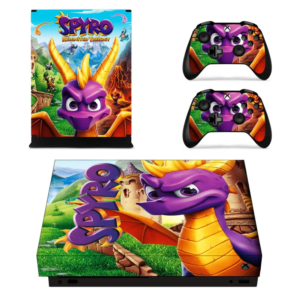 Полный набор лицевых панелей наклейки Spyro Дракон для Xbox One X консоль и два