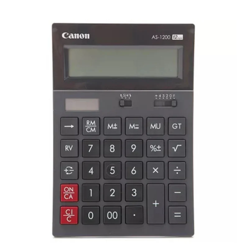 

Оригинальный Калькулятор Canon AS-1200, 1 шт., классический изогнутый дизайн, большая модель с двойным питанием