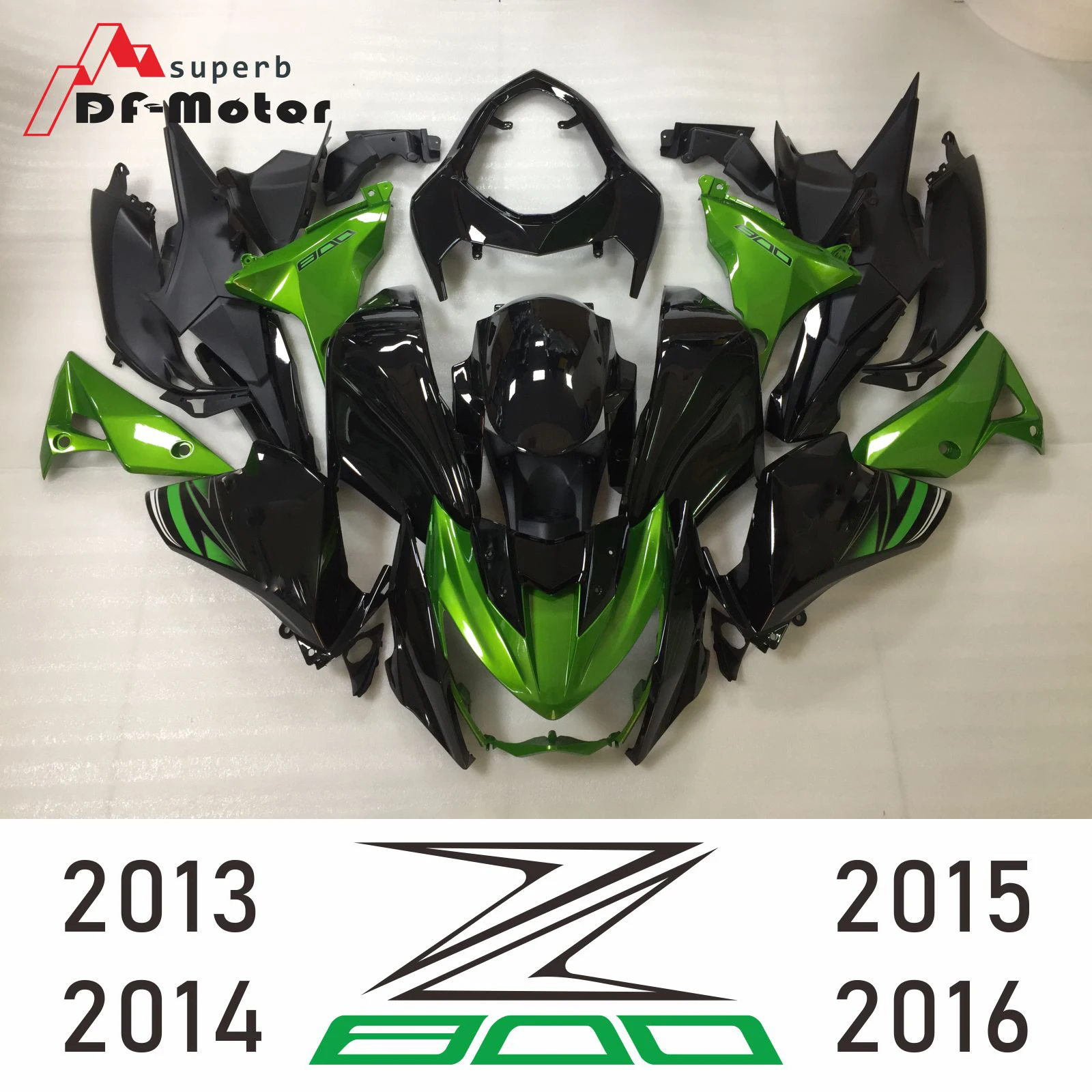 Picture shown 1 Полный Высокое качество ABS инъекции пластмассы обтекатели комплект для Kawasaki Z800 2013- 13 14 15 16 индивидуальные глянцевые Черный Зеленый - Цвет: Picture shown 1