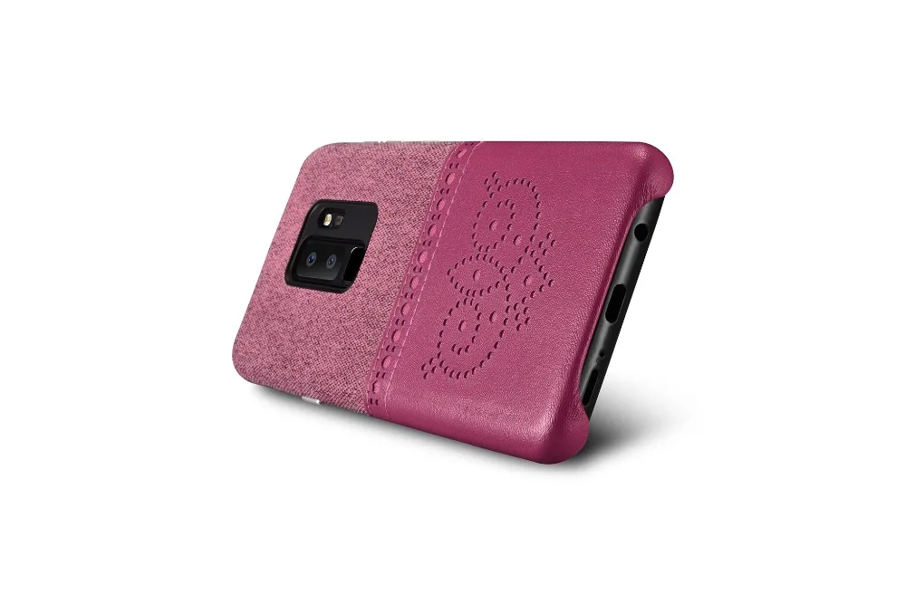 XOOMZ для samsung Galaxy S9 Plus искусственная кожа+ ткань чехол для телефона для samsung Galaxy S9 плюс броги Slim карт слот задняя крышка