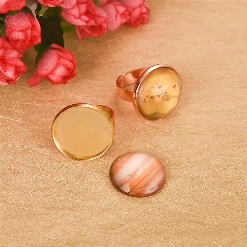 5 шт. разноцветные Регулируемые Круглые Пустые Кольца подходят для 10/12/14/16/18/20 мм Кабошон Камея Настройки