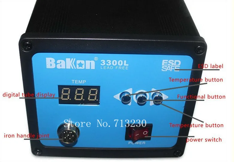 ESD Бессвинцовая цифровая паяльная станция 150 Вт 200 ~ 500 ɼ BK3300L для шнура питания