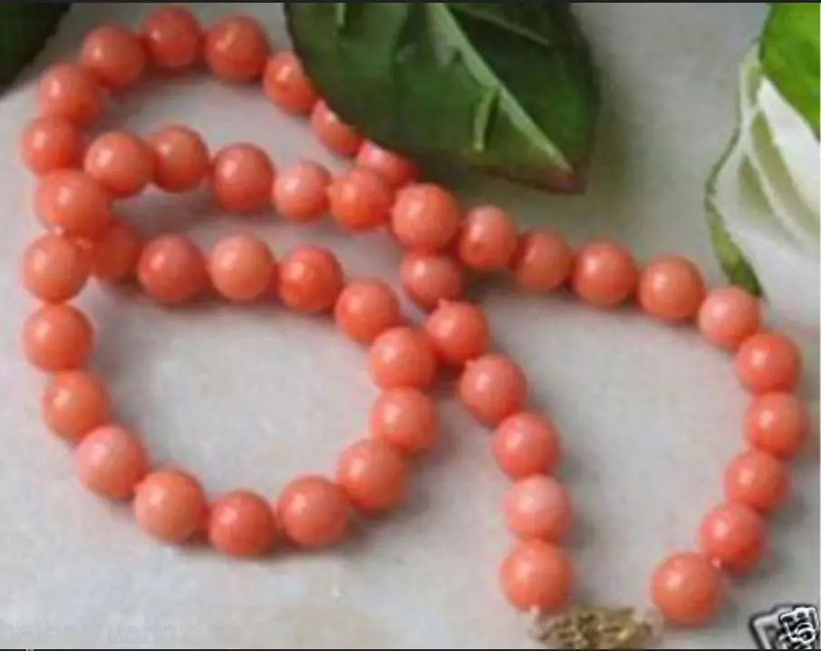 Очаровательное ожерелье с розовыми коралловыми бусинами 5 6 мм 18 дюймов|charm