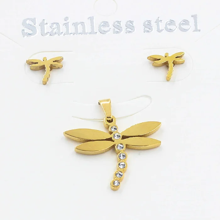 Комплект свадебных украшений LUXUKISSKIDS Dragonfly колье с фианитом серьги свадебный