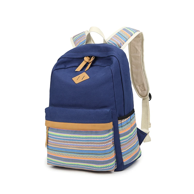 Цвет полосы Рюкзаки для Для женщин Винтаж рюкзак подростков Обувь девочек