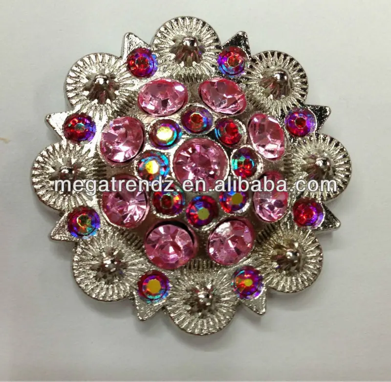 Cowgirl Кристалл DIY Carft предмет Западный Concho с винтом металлический цветок горный