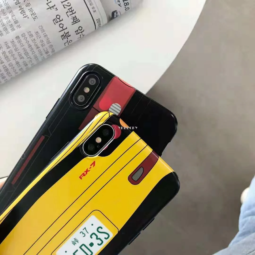 Luxury Head D Cool Car Taillight Matte Cases for iPhone X XS Max XR 6 6s7 8 Plus AE-86 Soft Silicone men Phone Cover |