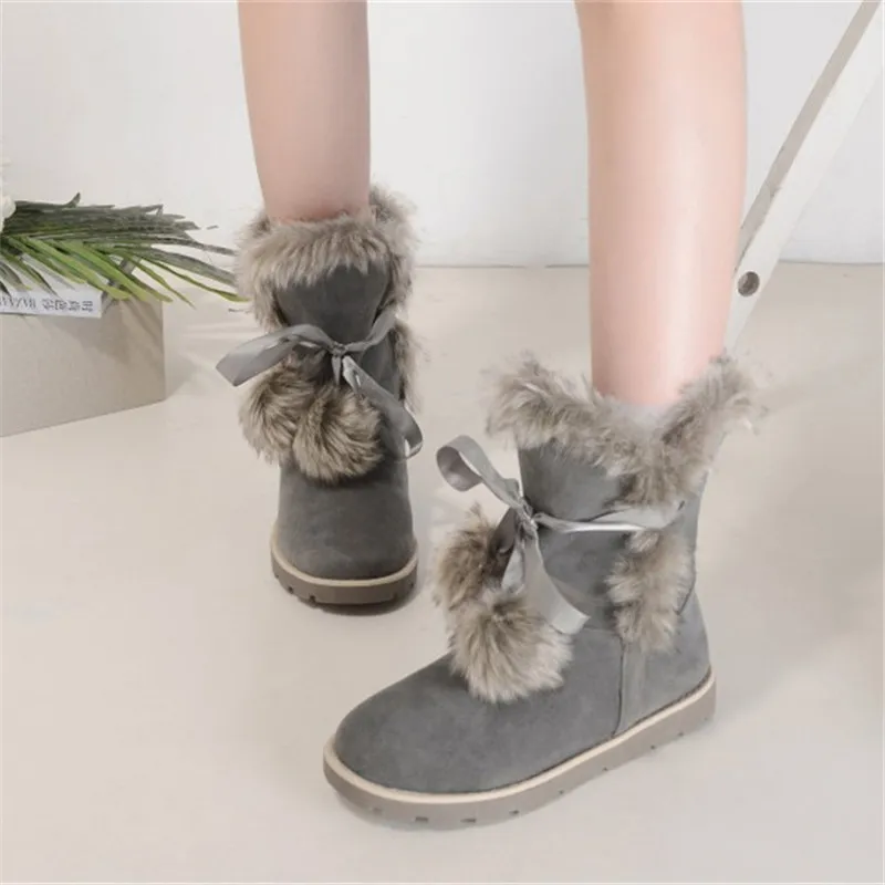 DRFARGO обувь с натуральным мехом женские зимние сапоги без шнуровки плюшевые