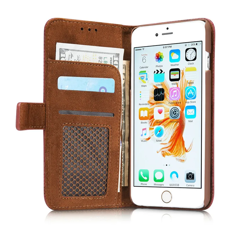 Vintage Leather Case For Apple iPhone 7 / Plus Luxury Premium Retro Flip Wallet Cover for i Phone 7plus | Мобильные телефоны и