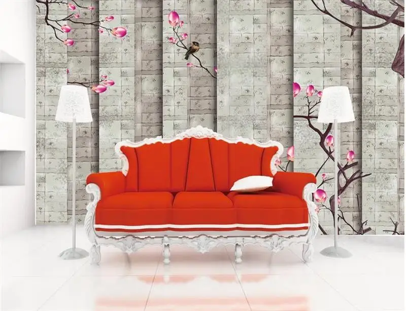 3d обои для комнаты на заказ настенная фотография серая стена персиковая картина