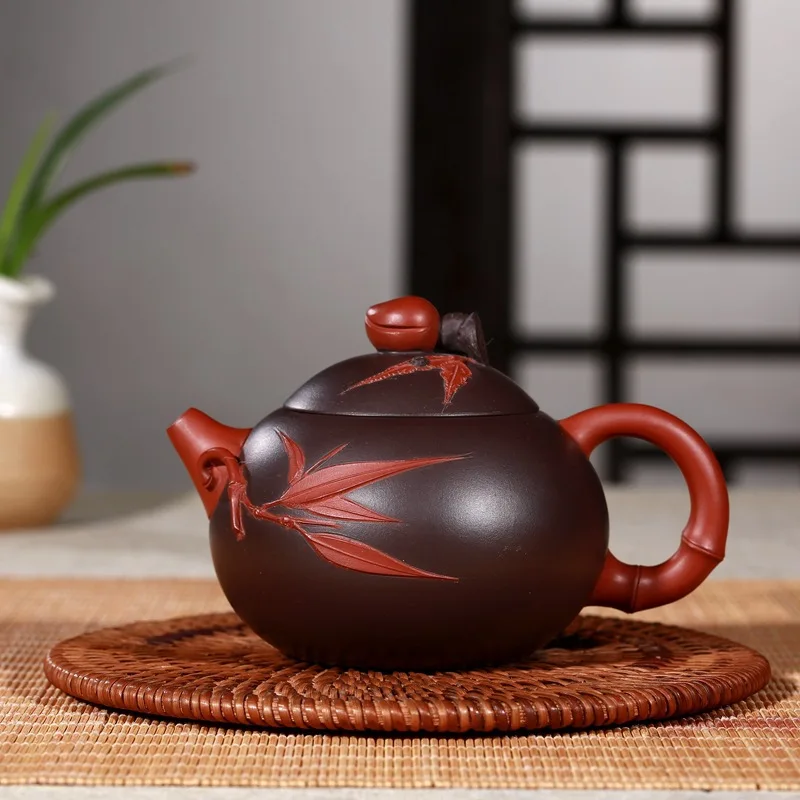 Из фиолетовой глины двойной цвет Xishi/бамбуковый лист завод Gu Pengcheng цена чайника и чайника - Цвет: see chart