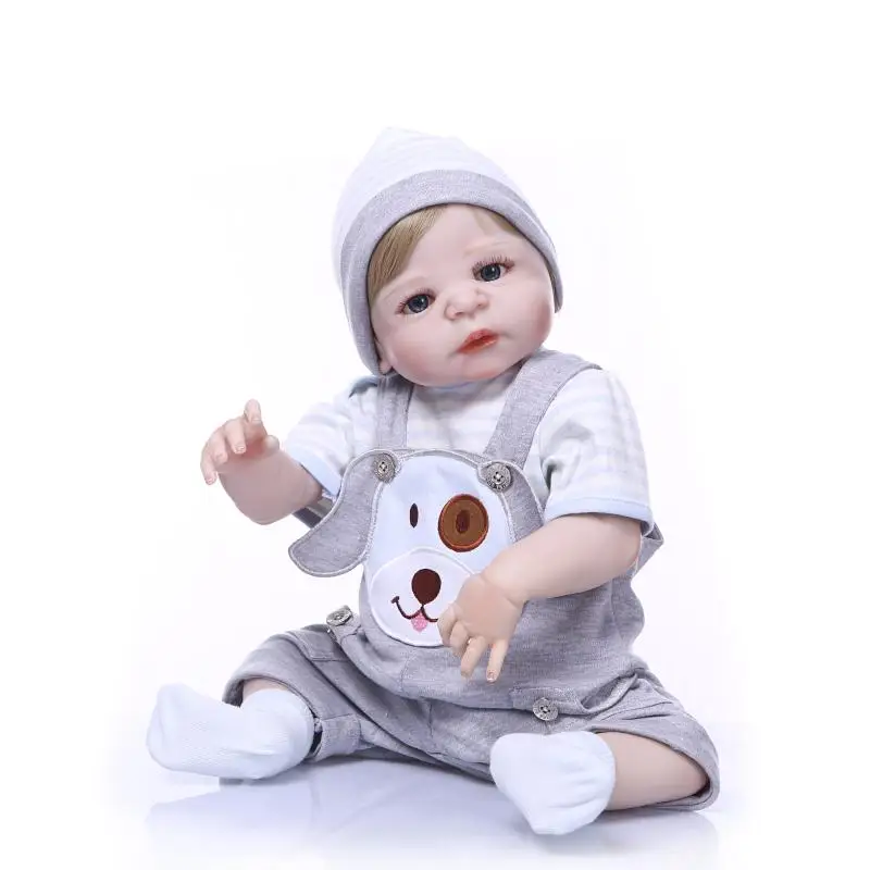 NPK bebe reborn menino Этническая кукла 55 см полностью силиконовая виниловая модель куклы