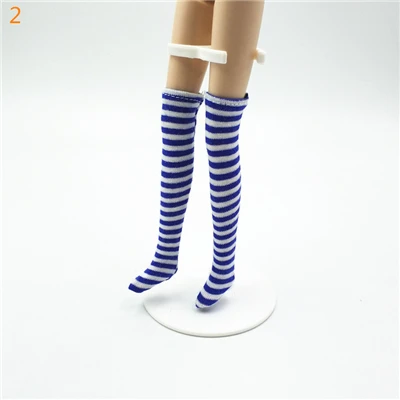 color 2 1 пара новые полосатые чулки для Barbies, Blyth, Momoko, Azone, 1/6 кукла licca носки одежда аксессуары - Цвет: color 2