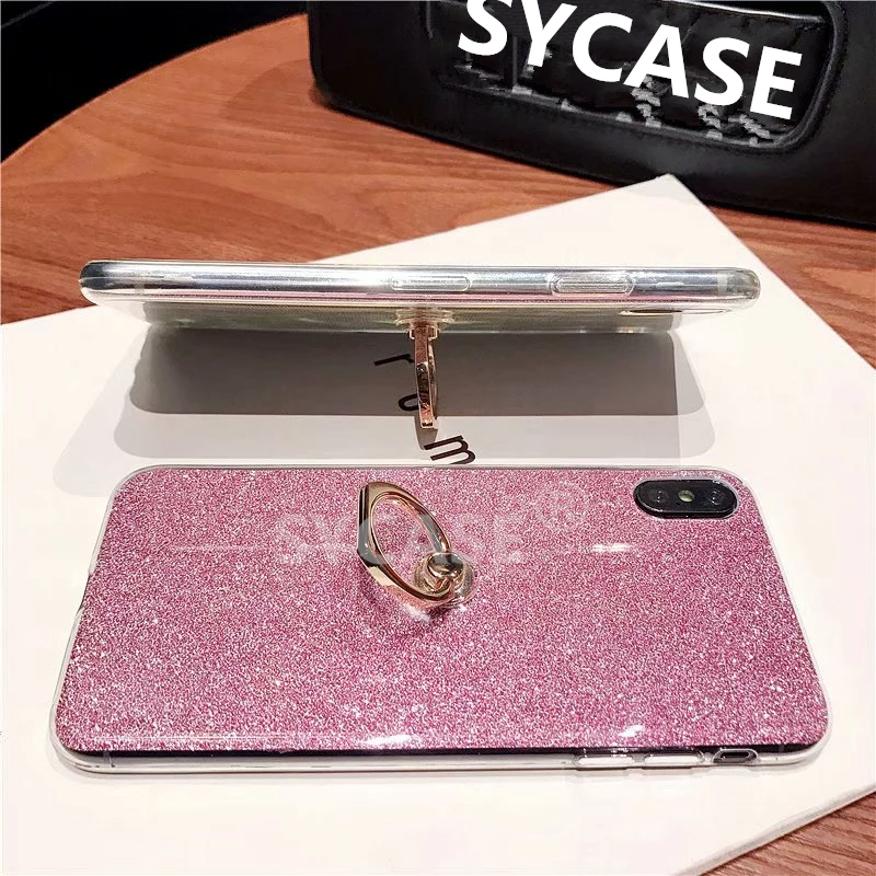 SYCASE блеск кольцо чехол с кронштейном для samsung S4 S5 S6 Edge plus S7 S8 S9 плюс Чехол
