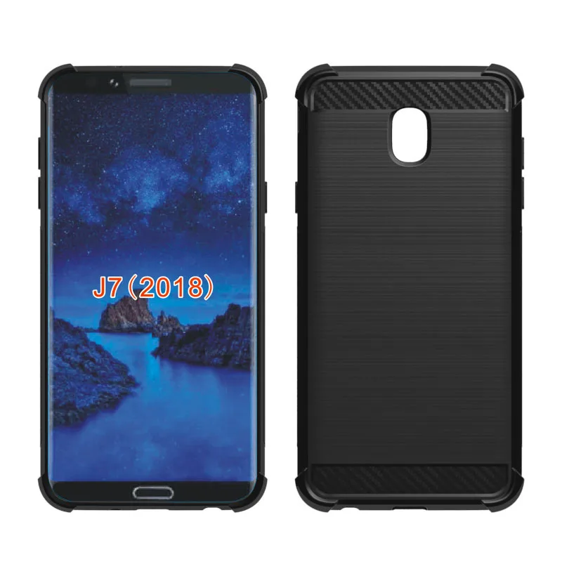 Амортизационный чехол с защитой от царапин из углеродного волокна для Samsung Galaxy J7