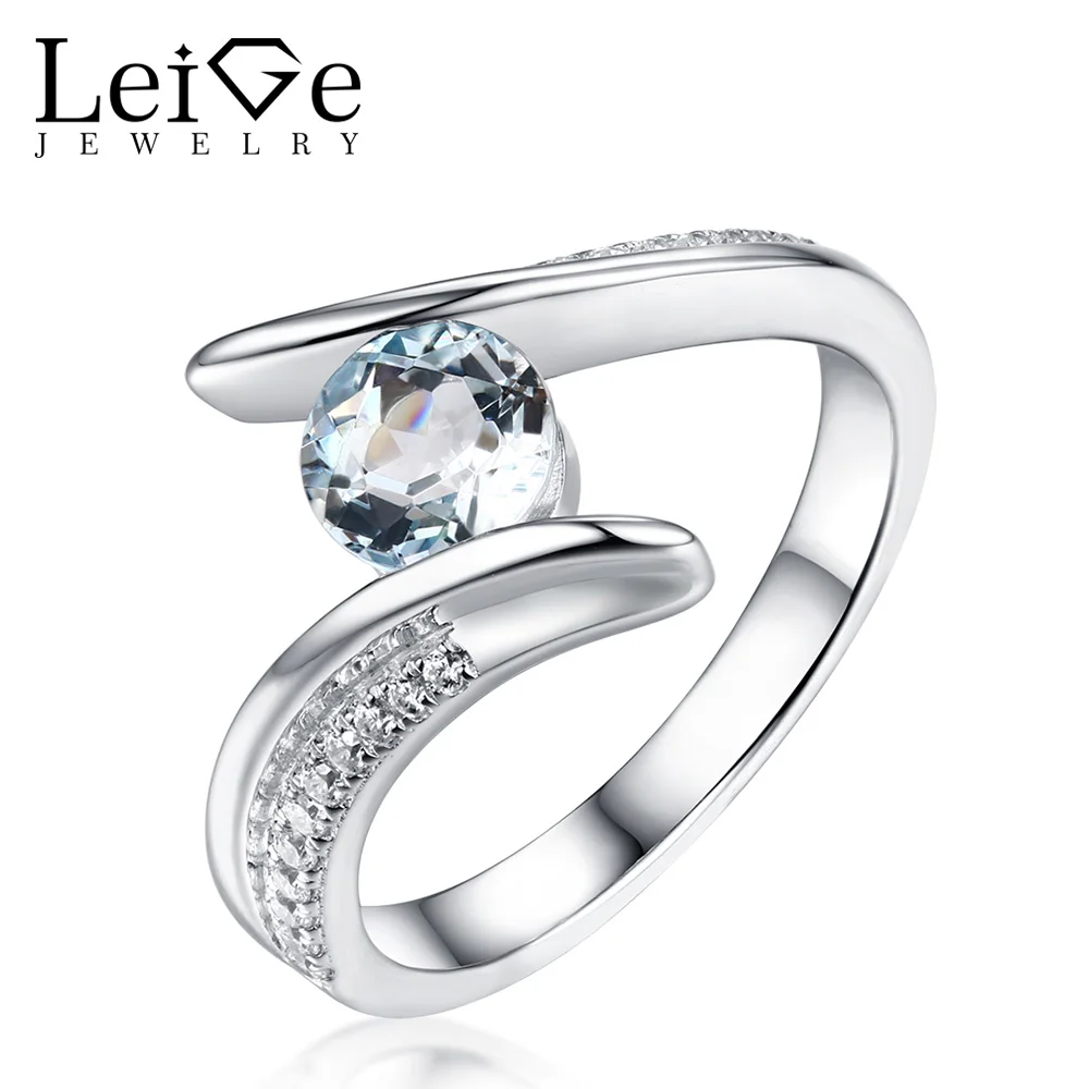 Украшения leige рождественский подарок для женщин камень родившихся в марте кольцо