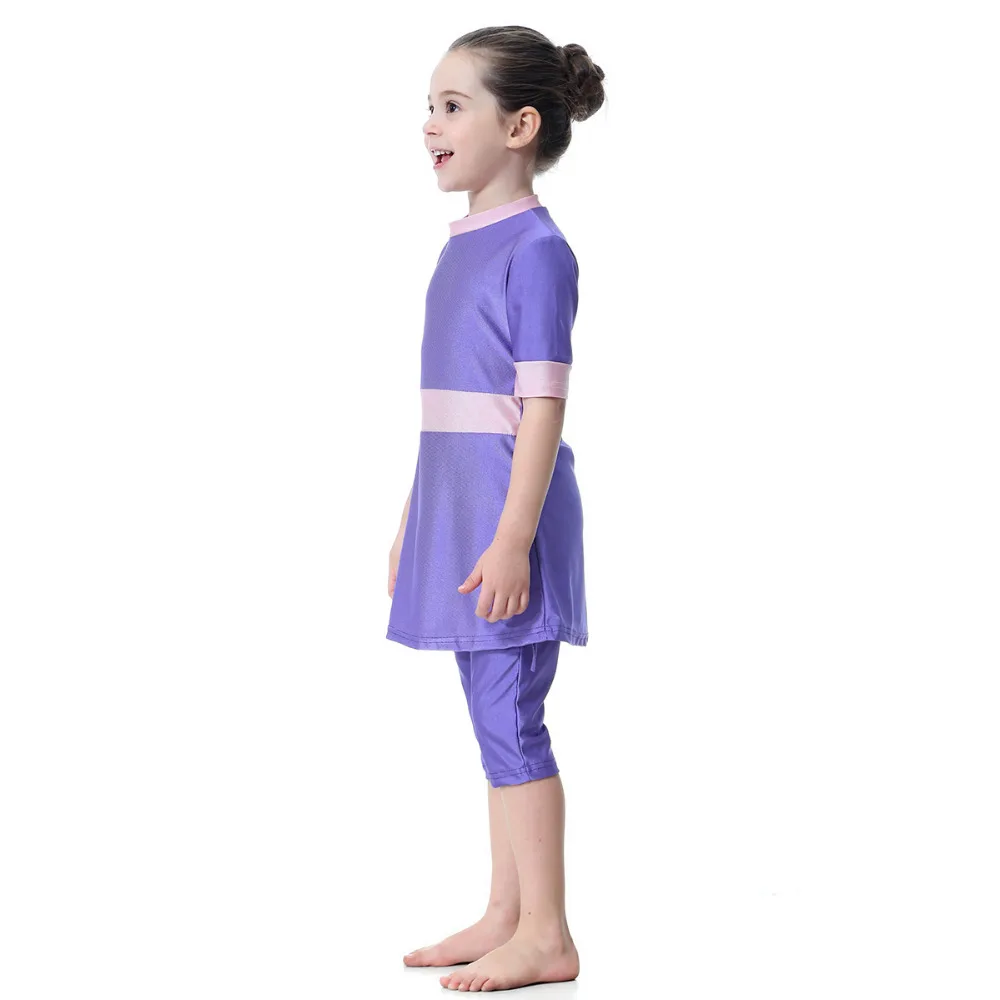 2018 Половина рукавом Купальник для девочки 2 предмета с Шорты купальники Модест