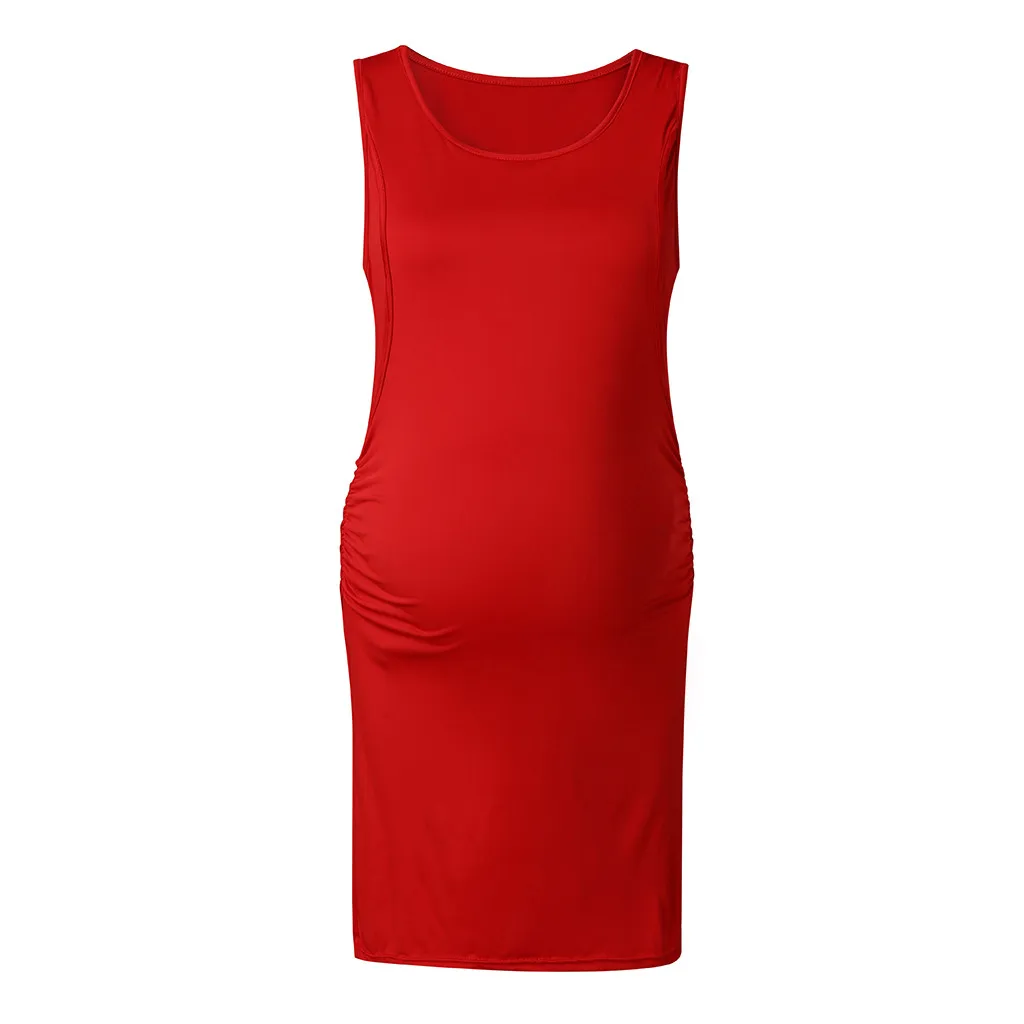 Модное платье для кормящих матерей с круглым вырезом без рукавов грудного