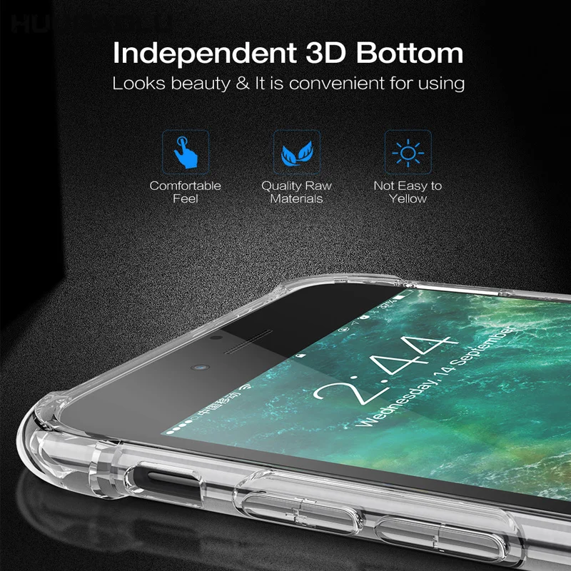 Силиконовый чехол для подушки безопасности для iPhone 7 6 6S 8 Plus 5 5S SE X XS MAX XR Coque Etui Прозрачный чехол для iPhone 8 XS Max X чехол s