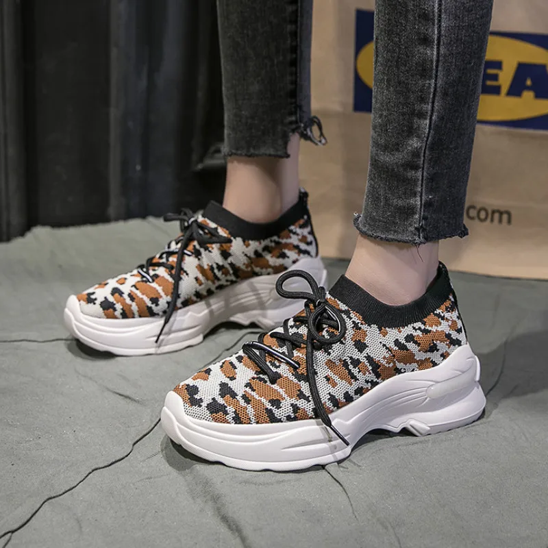 Женские кроссовки на платформе QWEDF повседневная обувь толстой подошве