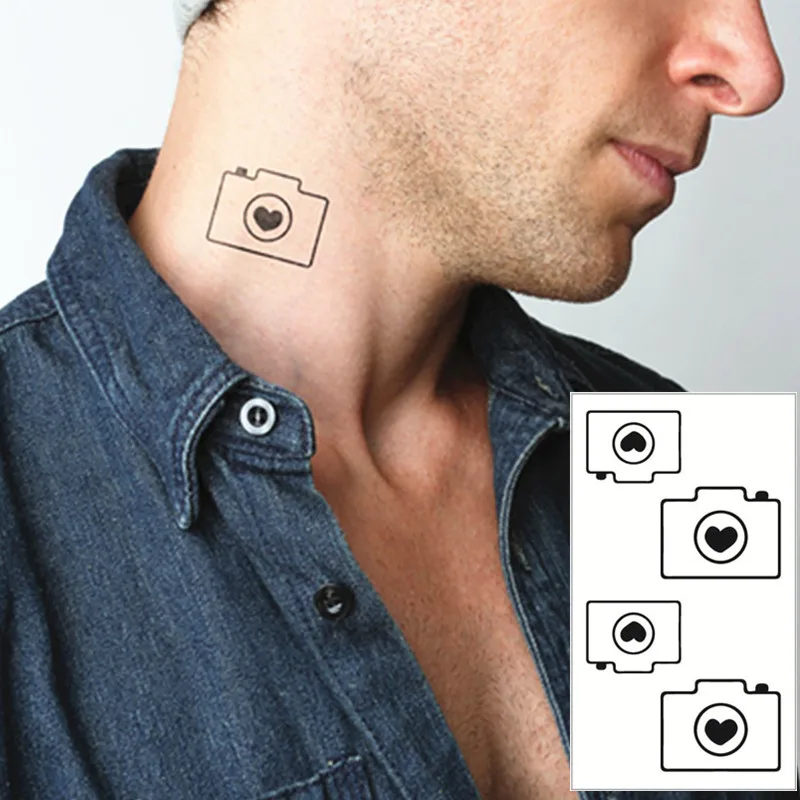 SHNAPIGN черная фотовспышка для камеры стикер татуировки 10 5*6 см маленькая