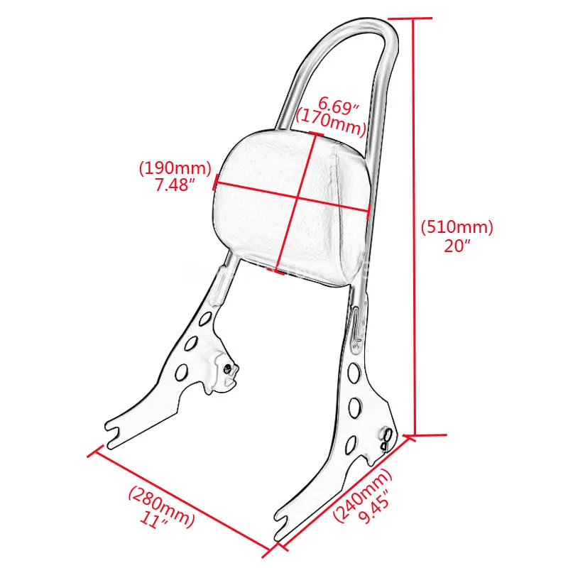 New Steel Luggage Sissy Bar Passenger Backrest Fits For Harley Sportster 1200 883 Chrome |