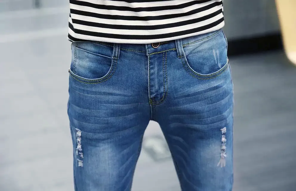 Pantalones Rushed Special Offer Midweight Jogging Spring/summer 2015 Nine-hole Men's Casual Jeans Korean Slim Feet Pants Tight 9 | Мужская