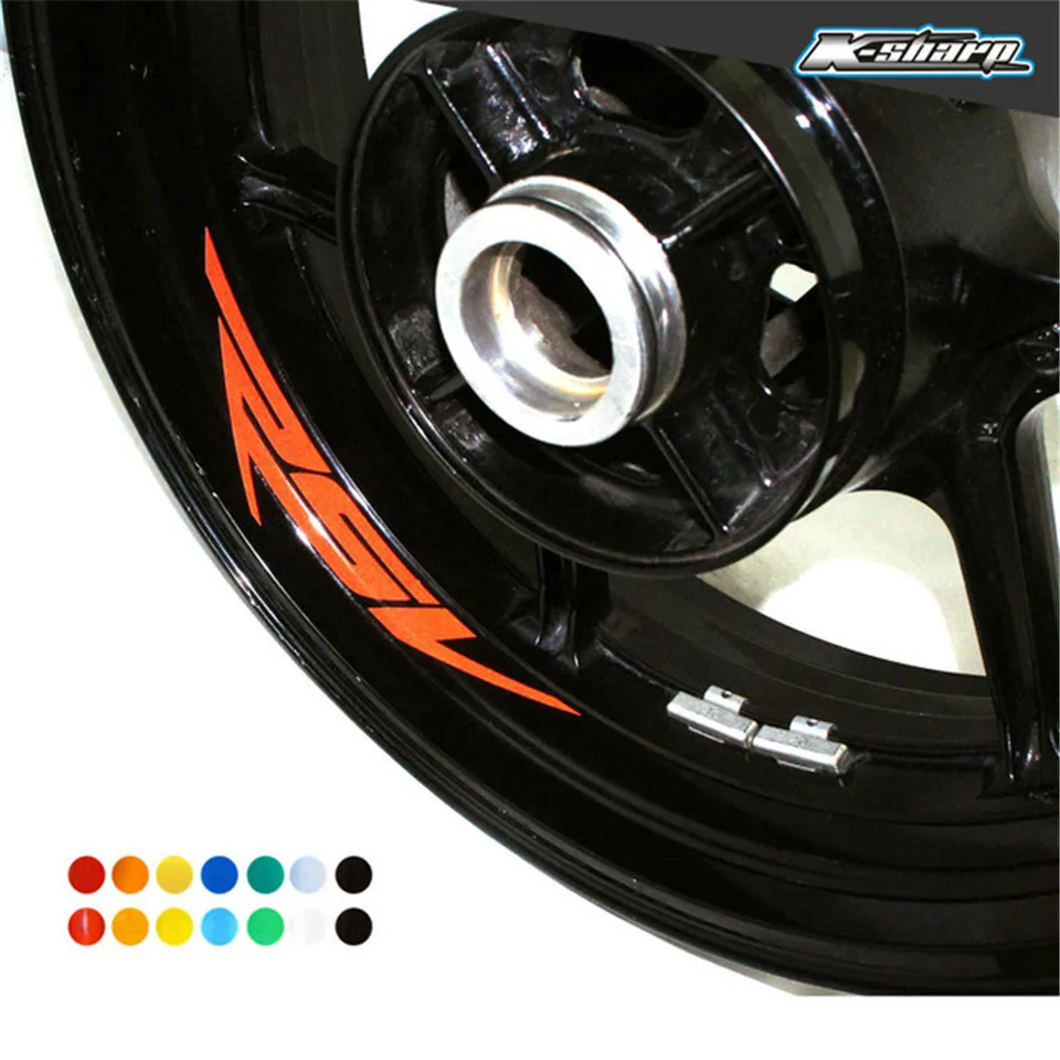 

8 X CUSTOM Motorcycle For Aprilia RSV INNER RIM DECALS WHEEL Reflective STICKERS STRIPES