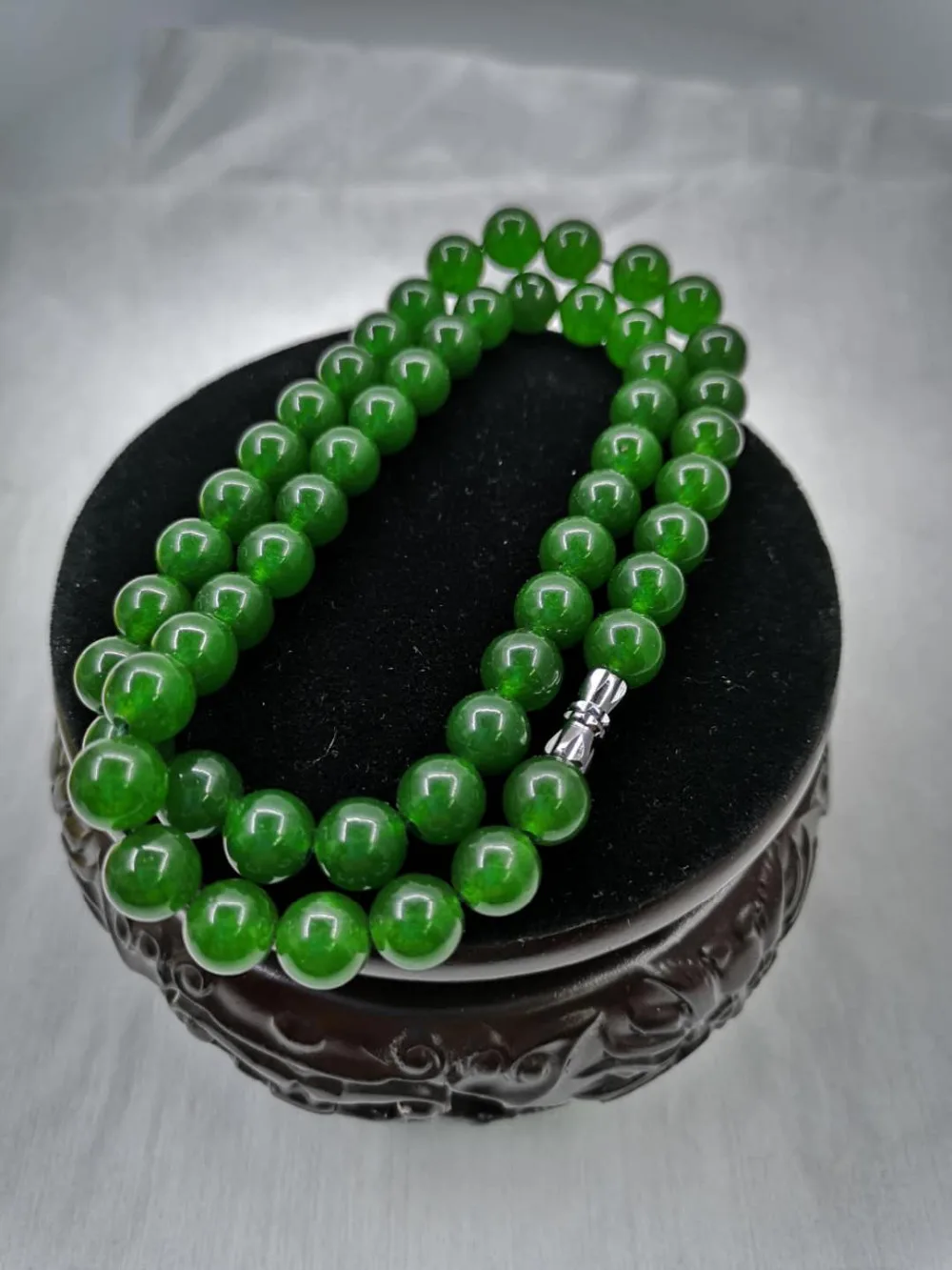 

6-10mm Beautiful Chinese Handcraft 100% Natural Jade Green Jade Necklaces