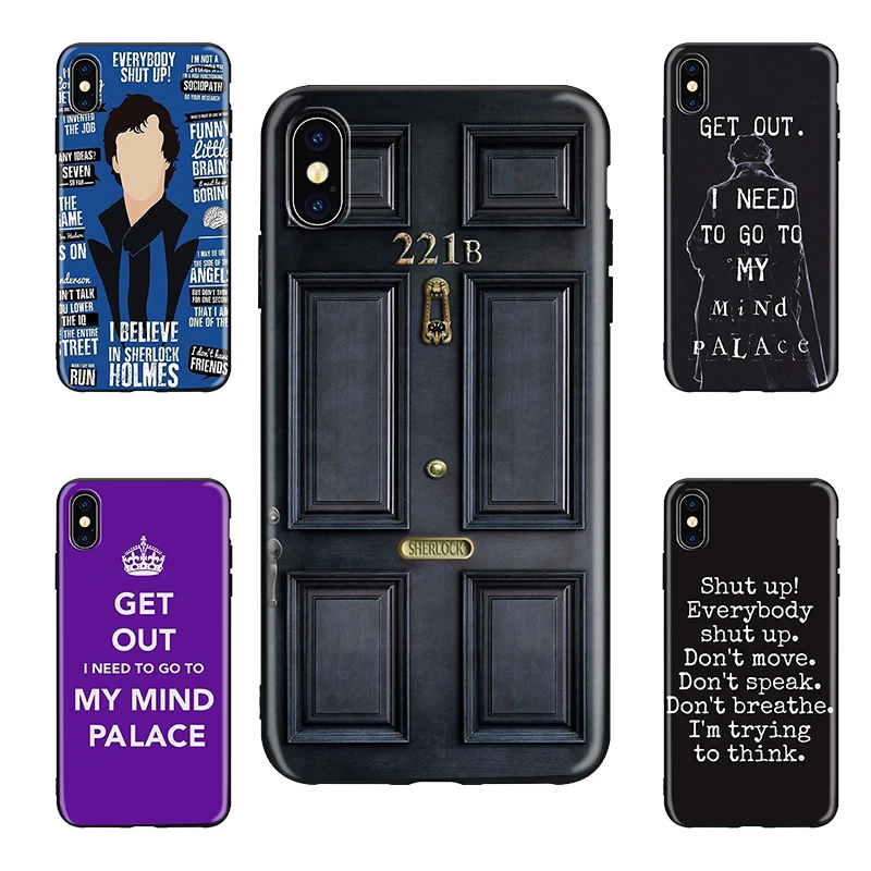 Шерлок 221b baker street черный мягкий чехол для телефона iPhone 8 7 6 6 S Plus X XS MAX 5 5S SE XR Шерлок
