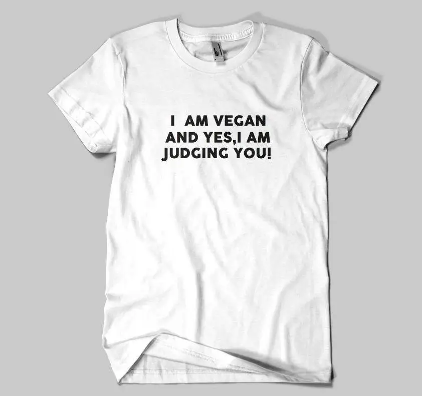 Я веган и да я сую вас женская футболка хлопковая Повседневная забавная рубашка