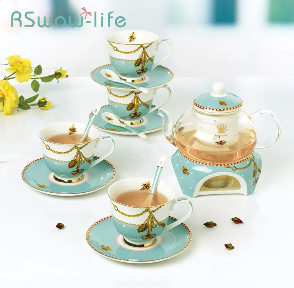 16 шт Высококачественный цветочный чайник Набор теплый стеклянный керамический