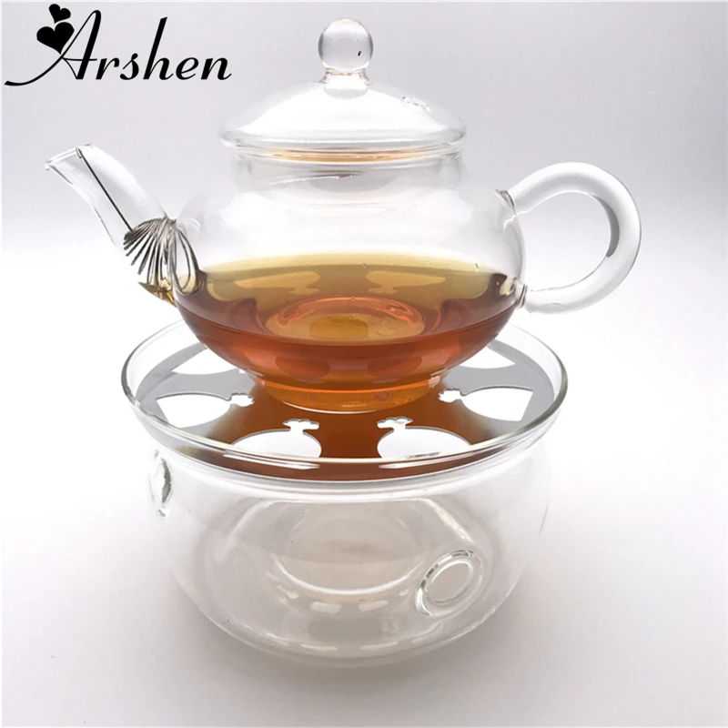 Arshen Durable Heat-Resisting Glass Crystal Teapot Coffee Water Scented Tea Warmer Candle Heater Base Metal Heat Conduction Pad