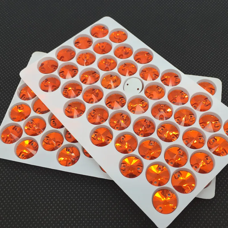 Оранжево-красный/гиацинт стеклянные красивые стразы с плоской задней стороной