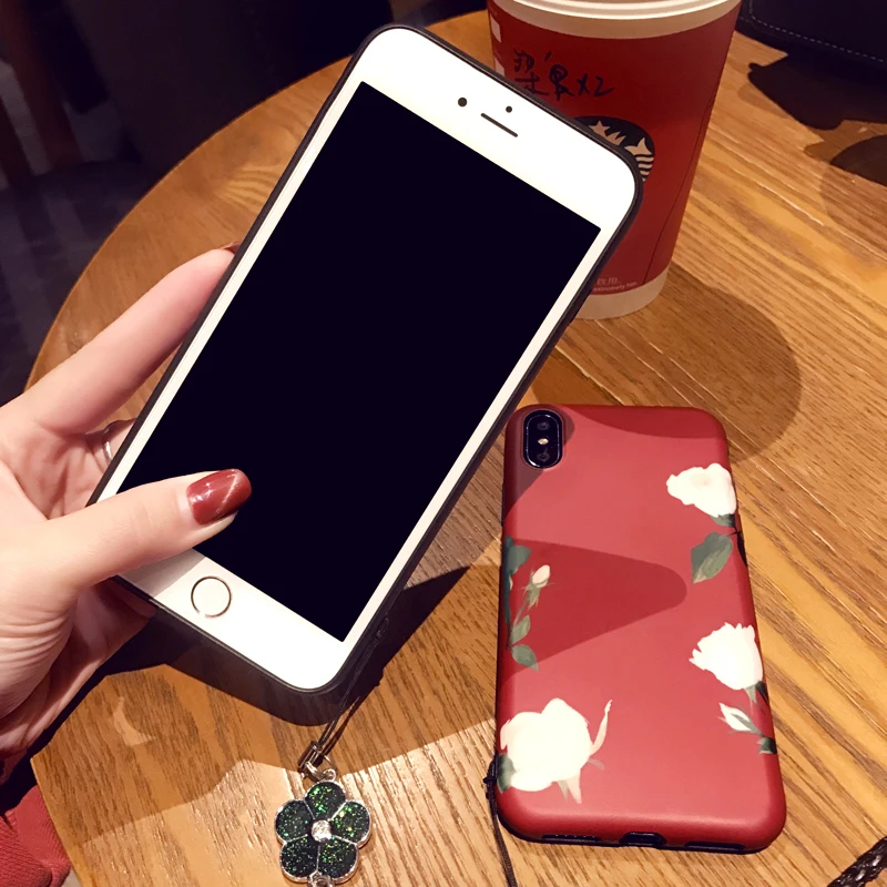 Чехол для телефона с цветочным узором iPhone 6 6plus 360 чехол Рождественский 7 8 Plus X XS