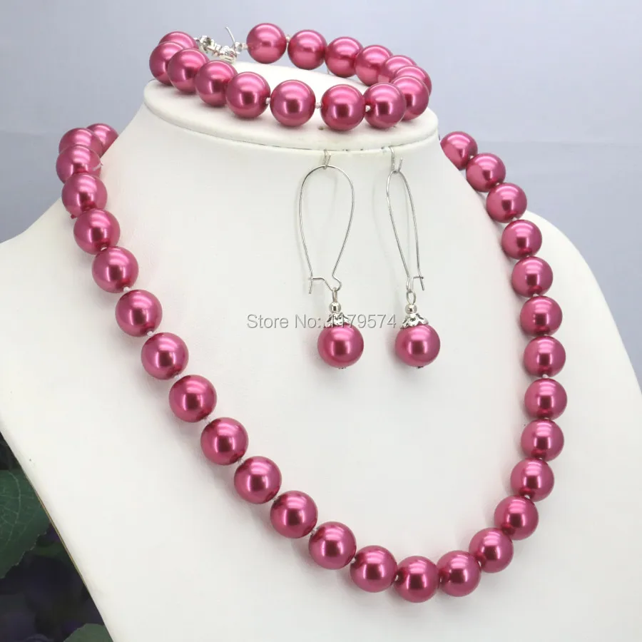 Комплект из ожерелья браслета и сережек 10 мм|necklaces bracelets earrings|set jewelrybracelet earrings |