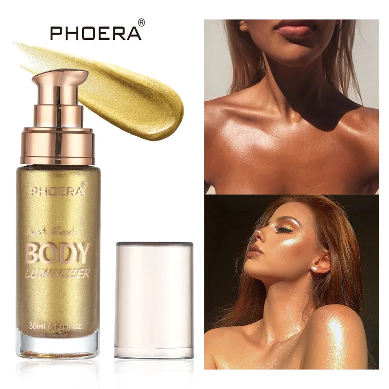 PHOERA Body Luminizer, бронзатор, жидкий хайлайтер, настройка, спрей, мерцание, яркое свечение, розовое золото, подсветка, макияж, водонепроницаемый