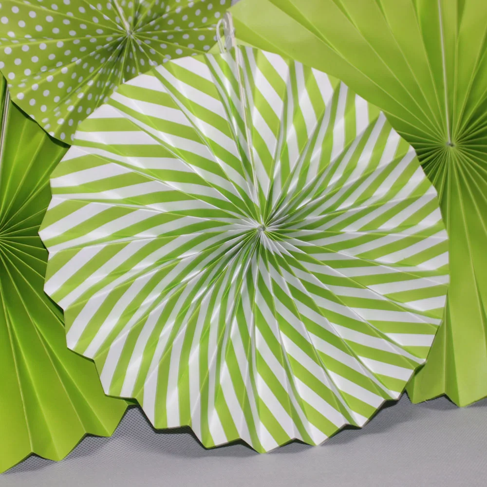 6 шт./компл. зеленый комплект висит Бумага вентиляторов для вечеринки дня