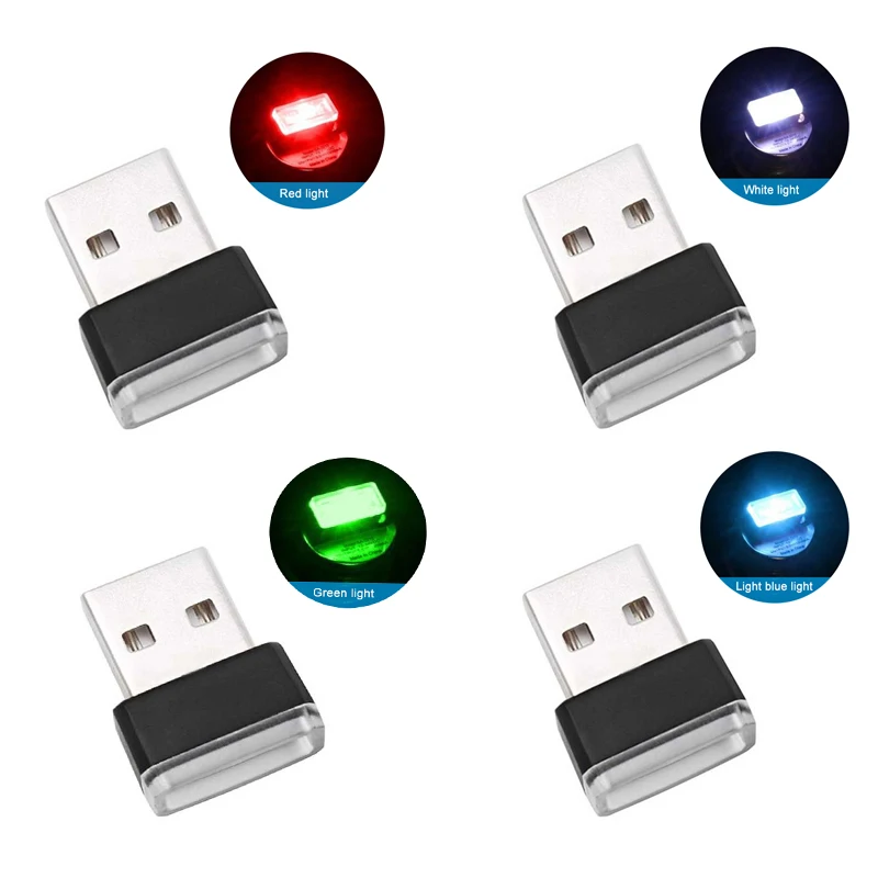 9 1/3/4/7 шт. автомобильный светильник мини USB Plug светильник Автомобильный интерьер атмосфера Светильник лампы во время езды в автомобиле окружающей среды, разноцветные неоновые аксессуары для автомобиля - Испускаемый цвет: 9